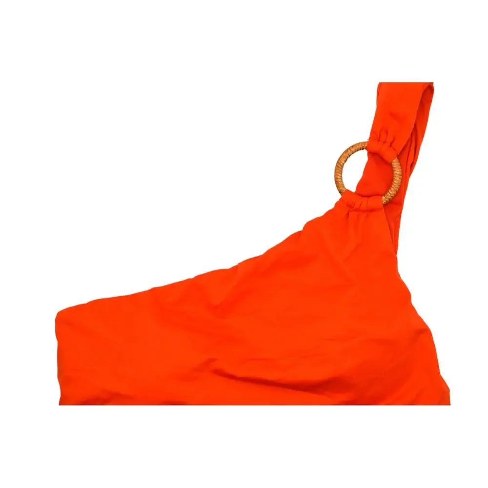 Lauren Ralph Lauren Women's One-Shoulder Swimsuit In Papaya